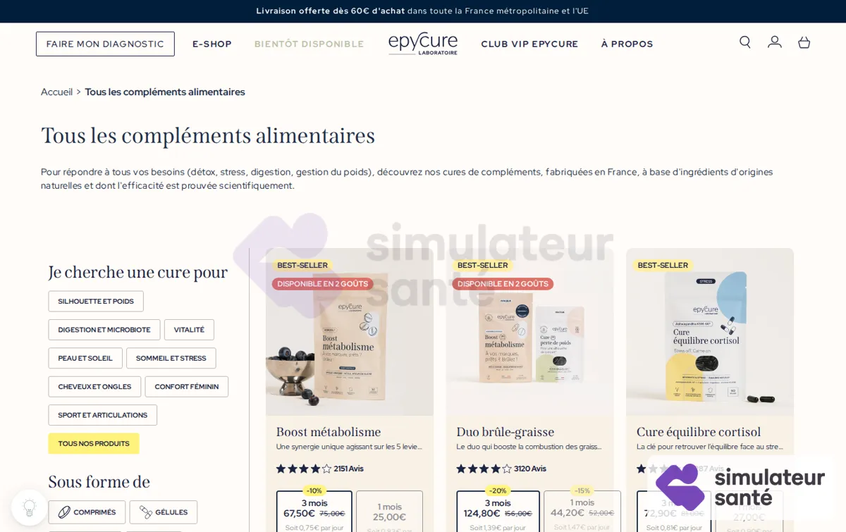 Capture : Compléments alimentaires naturels adaptés à vos besoins - Epycure – Epycure Laboratoire